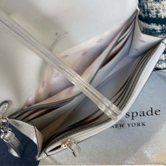 Kate Spade Shimmy Boxed Medium Phone Wristlet Lunar Light - Picture 10 of 16